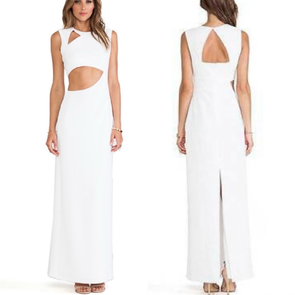 🆕 BCBG Kimora Cut Out Maxi Dress in White